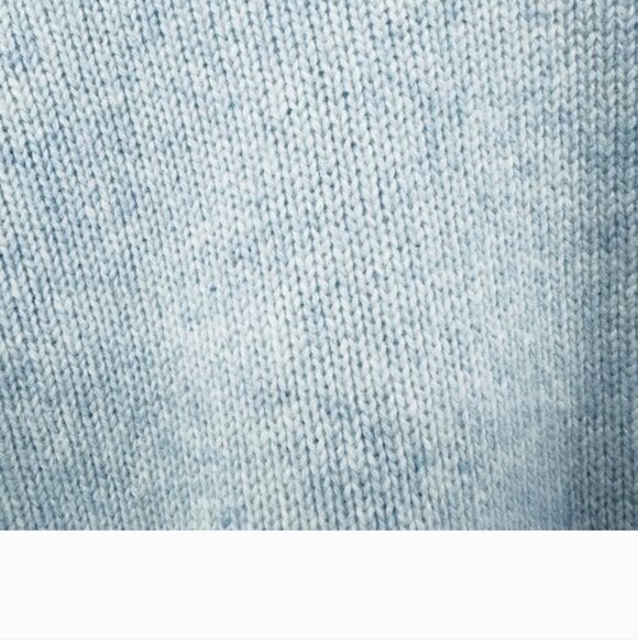 Magaschoni 100% Cashmere Open Cardigan Size Medium in Light Ice Blue Marled - Picture 7 of 8